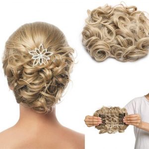 Elegant curls clip in bun